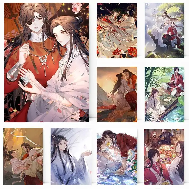 BL Anime Tian Guan Ci Fu Heaven Officials Blessing Hua Cheng Xie Lian Canvas Wall Art Poster  Home Decor for Living Room Bedroom