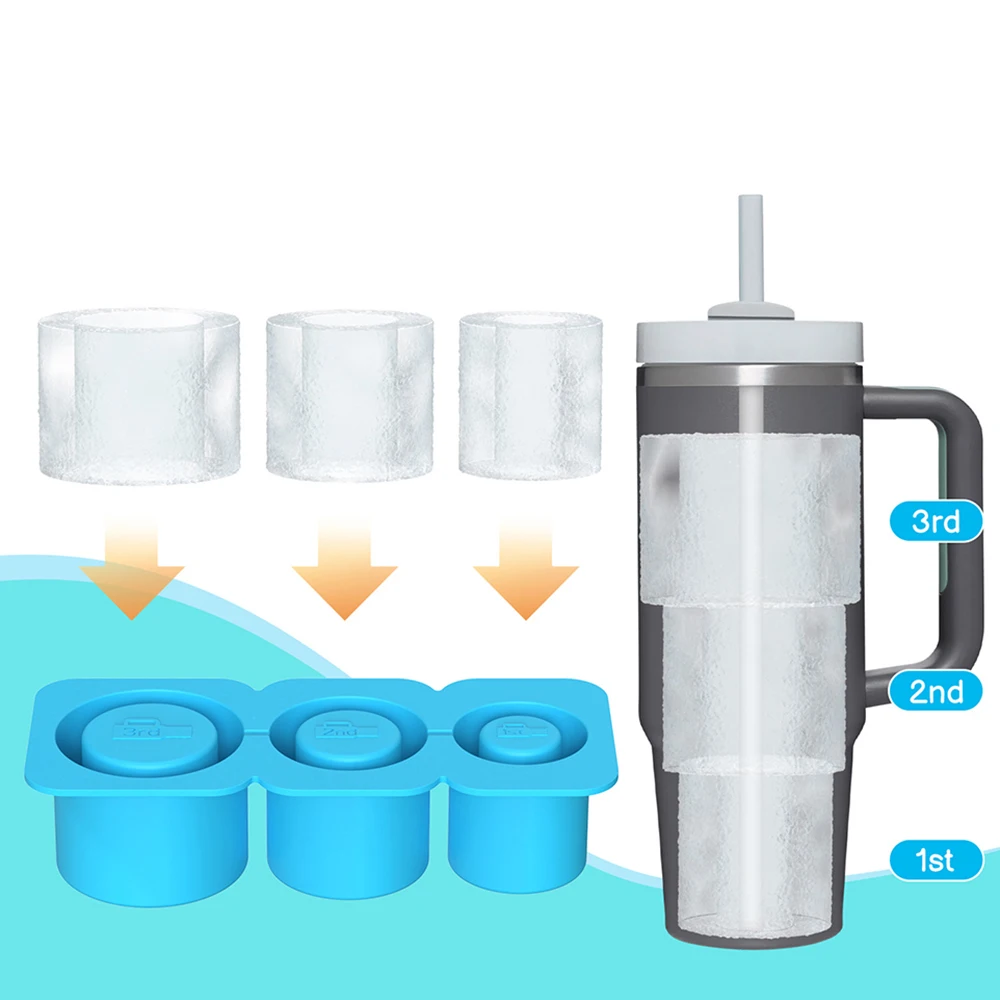 

Large Capacity 3 Size Ice Making Mold With Cover Quick Demoulding Ice Maker For Coffee Drinking