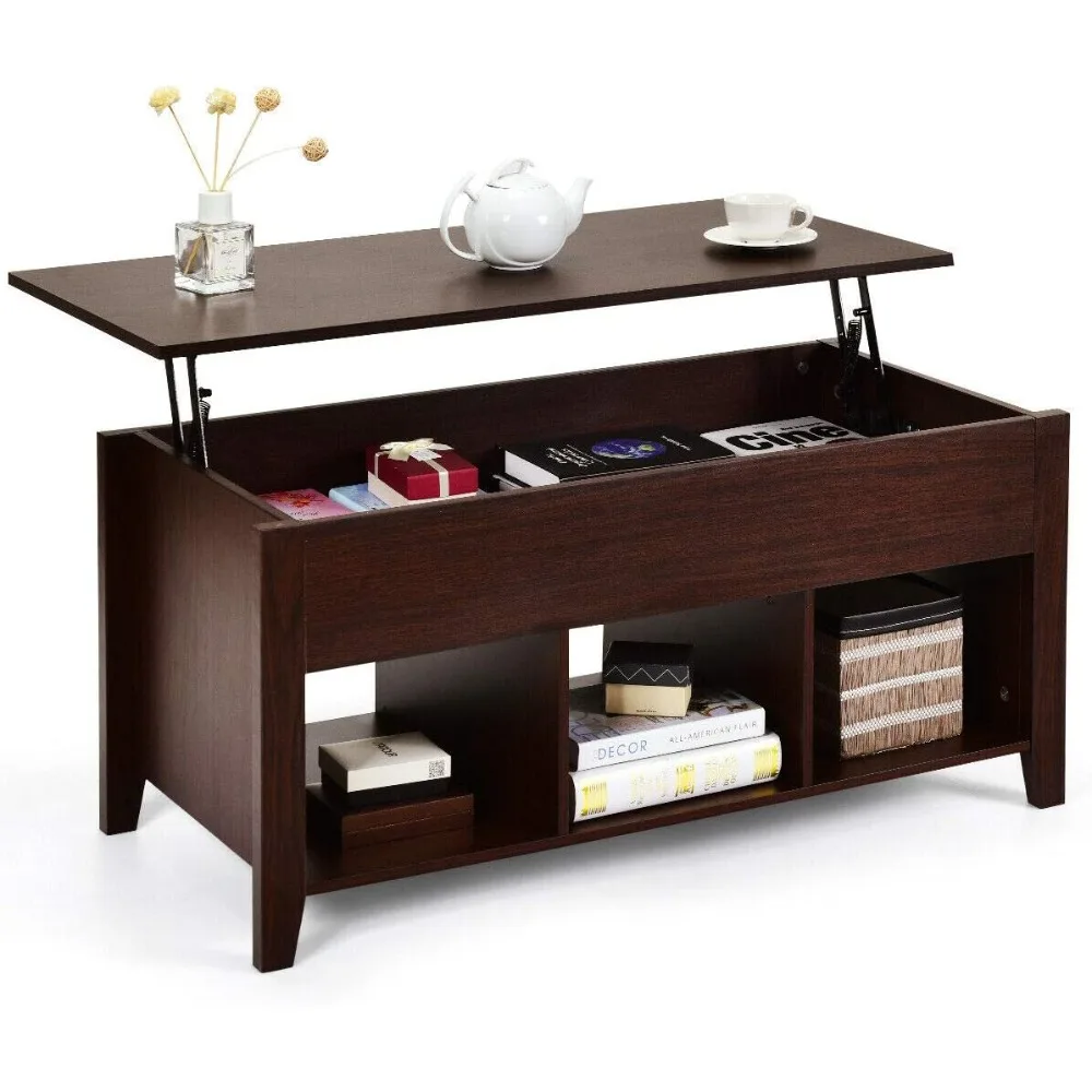 

Lift Top Coffee Table, with Hidden Storage Compartment and Shelf for Home Living Room, Accent Home Furniture, Wooden Lift Table