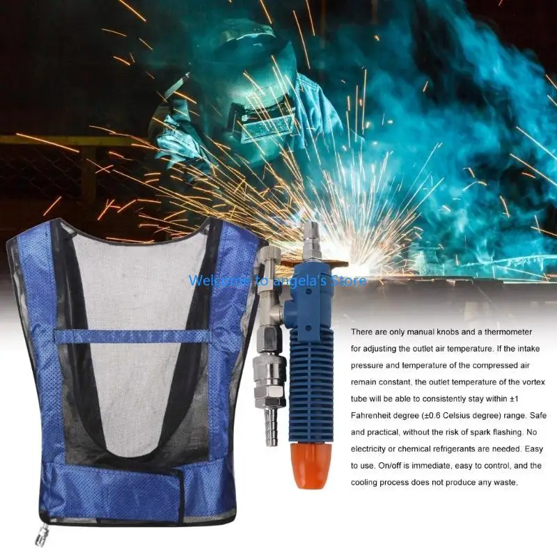 

X4YC Cooling Vest Vortexes Tube Air Conditioner Waistcoat Air Compressed Cooling Vest