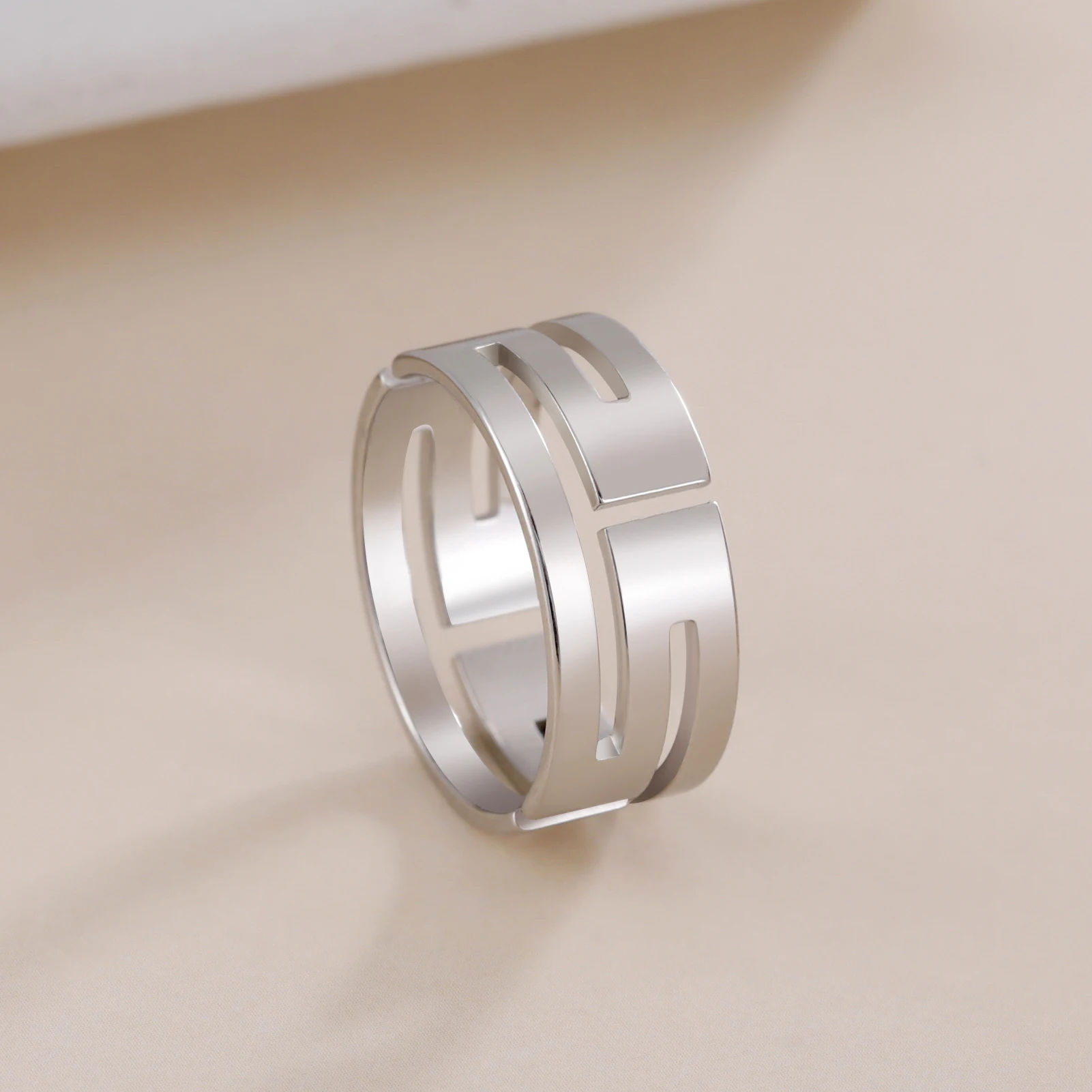 

Sipuris Minimalist Casual Rings For Men Women Stainless Steel Hot Fashion Geometric Wedding Ring Jewelry Anniversary Gift New In