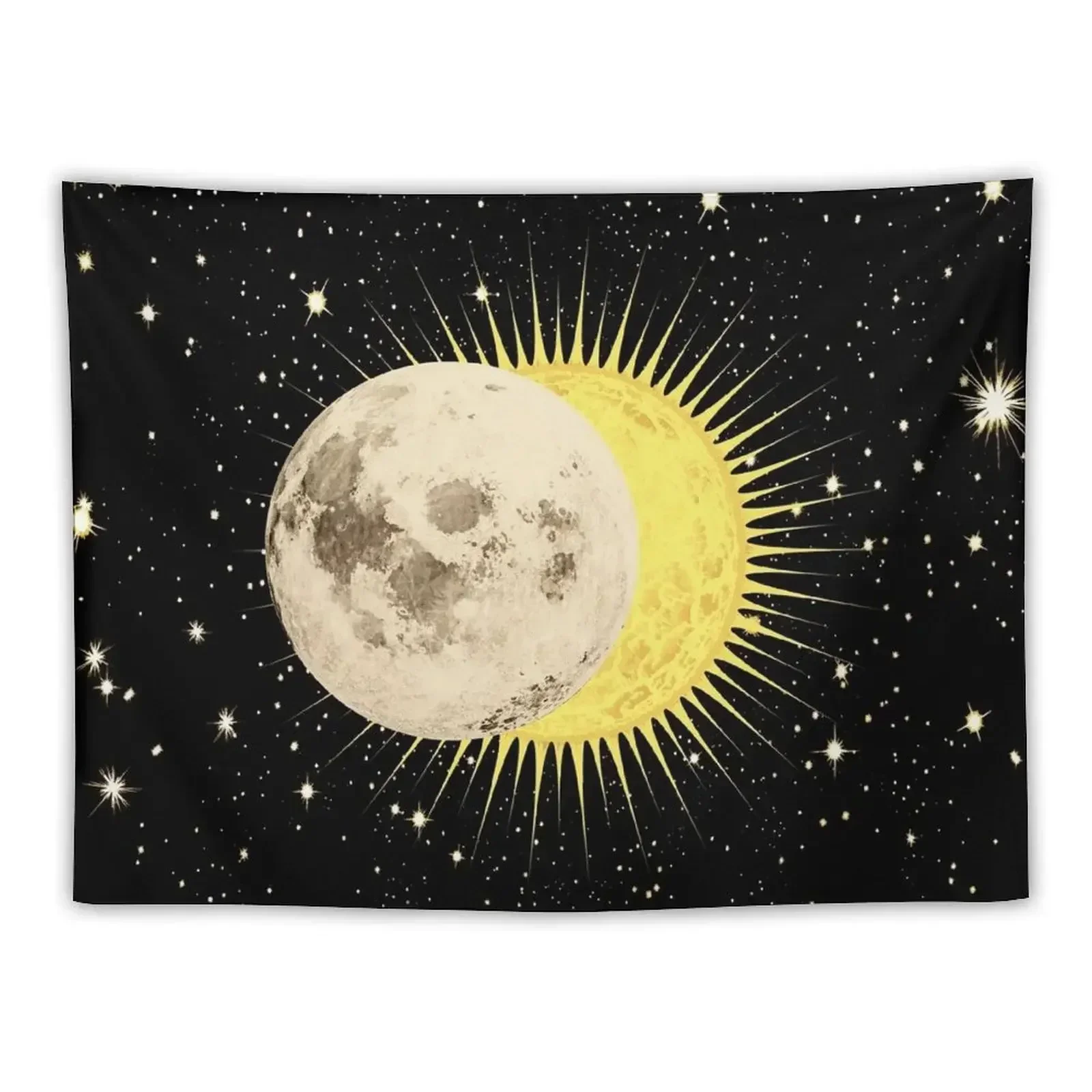 Imminent Eclipse / Sun Moon & Stars Space Astronomy Tapestry Wall Mural On The Wall Decorative Wall Tapestry