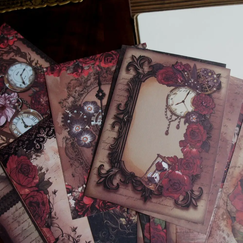 

20 Sheet Dark Color Vampire's Manor and Rose Garden Design Paper Gift Tag Gift Decoration Scrapbooking DIY Background Paper
