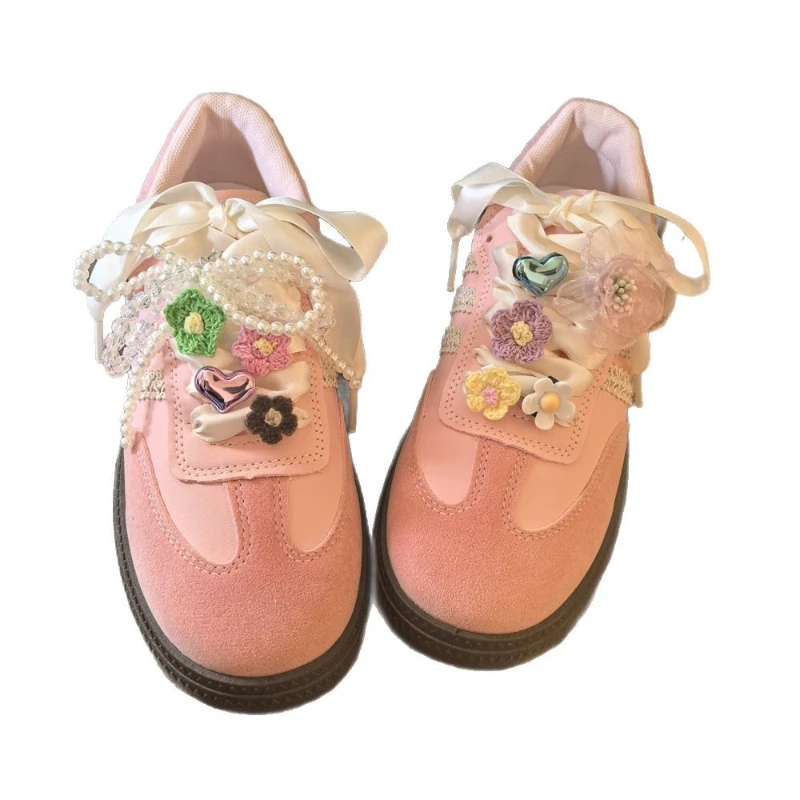 12PCS Elegant shoelace Charm with Pearl Bow DIY  Fashion Removable Shoe Charms for Women Shoe Decoration for Parties Gifts