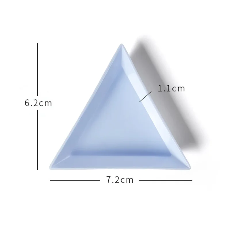 10Pcs Triangle Plate for Nail Jewelry Beads Organizer Rhinestones Diamond Storage Display Plastic Tray