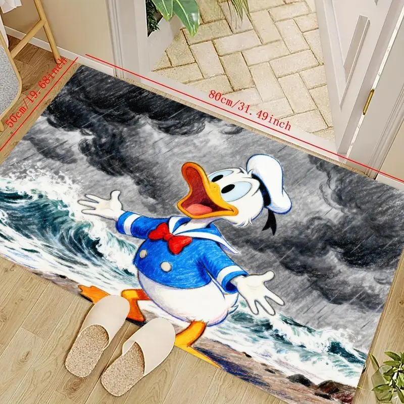 

1 шт. напольный коврик с персонажем мультфильма Диснея Дональда Дака, яркий коврик с изображением бычьей волны океана для гостиной, спальни, домашний декор