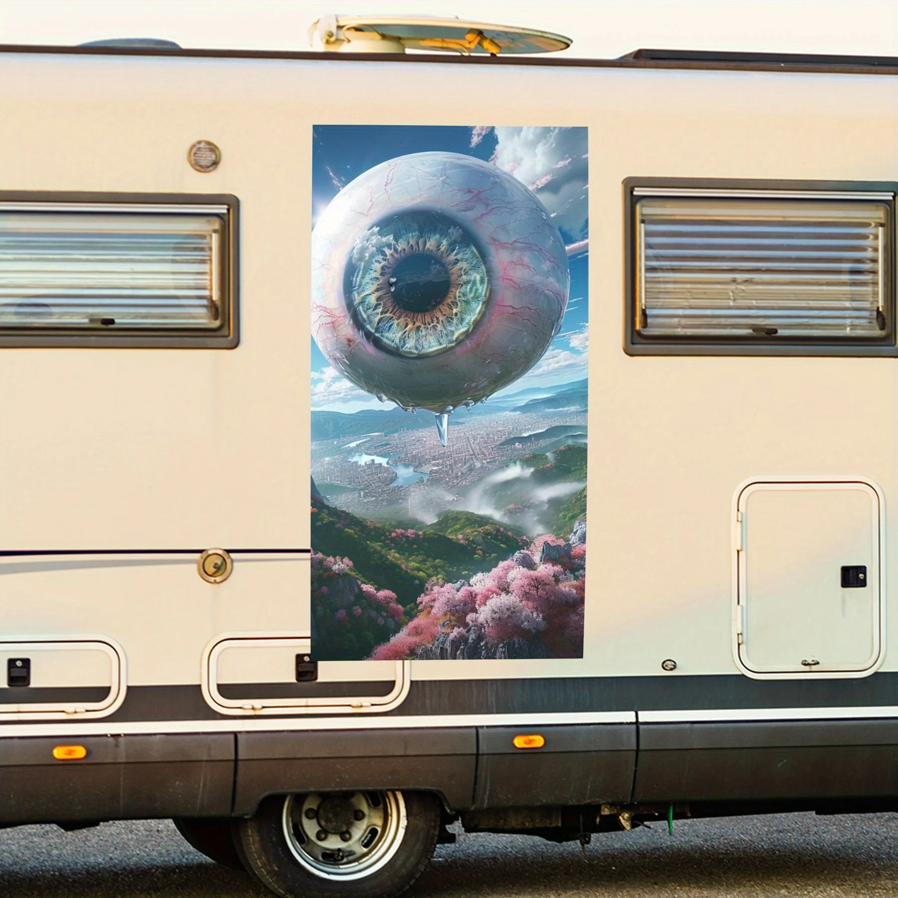 

Гигантский глаз, сюрреалистический пейзаж, автомобильная наклейка, виниловые обертывания для дома, для украшения и защиты, водонепроницаемый самоклеящийся винил De