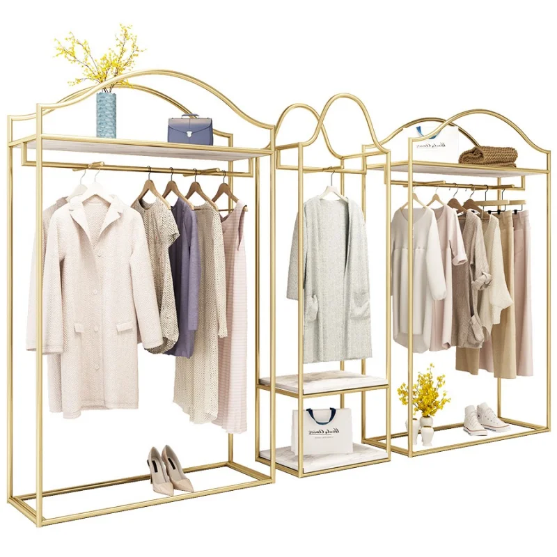 

Custom. Customize Stainless Steel Women Clothes Stand Display Boutique Clothing Racks Display Garment Racks for Shop Retail