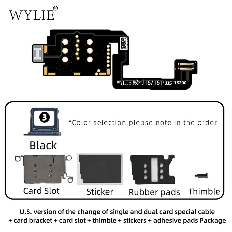 WYLIE для iPhone 16 Pro MAX Esim модифицированный для SIM-карты без перфорации, разделение слоев, двойная карта со встроенными деталями держателя карт