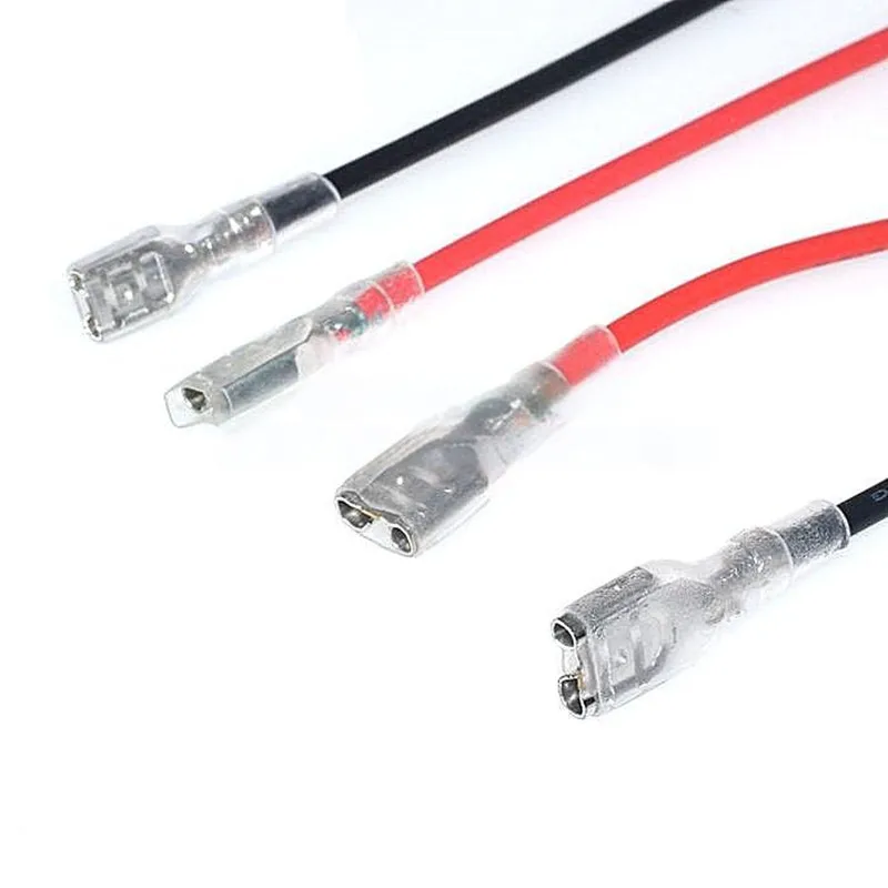 10 قطعة 2.8/4.8/6.3 مللي متر محطات تجعيد المجرف مع كم معزول سلك توصيل أحادي الطرف طول محطة تجعيد الباردة 200 مللي متر