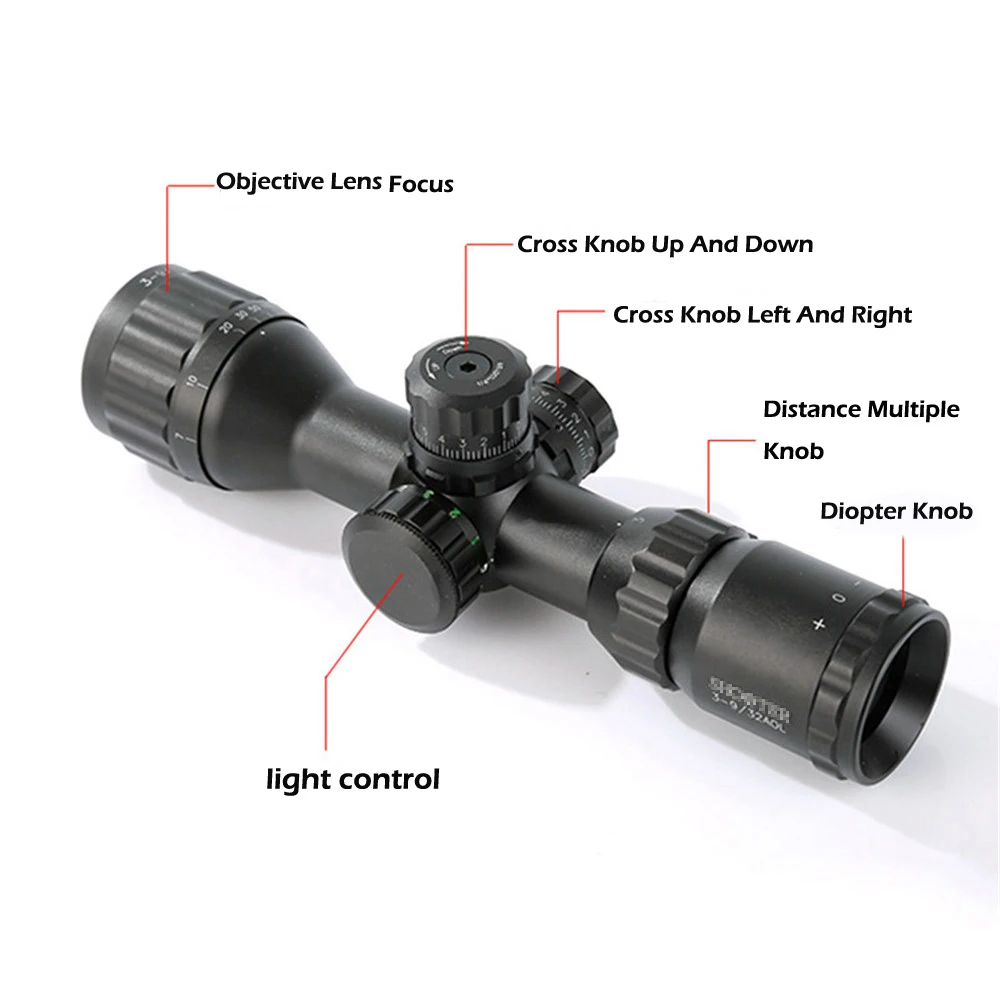 Imagem -05 - Tactical Airsoft Caça Riflescope Acessórios Shooter st 3-9x32 Aoe Venda Quente Gz10346