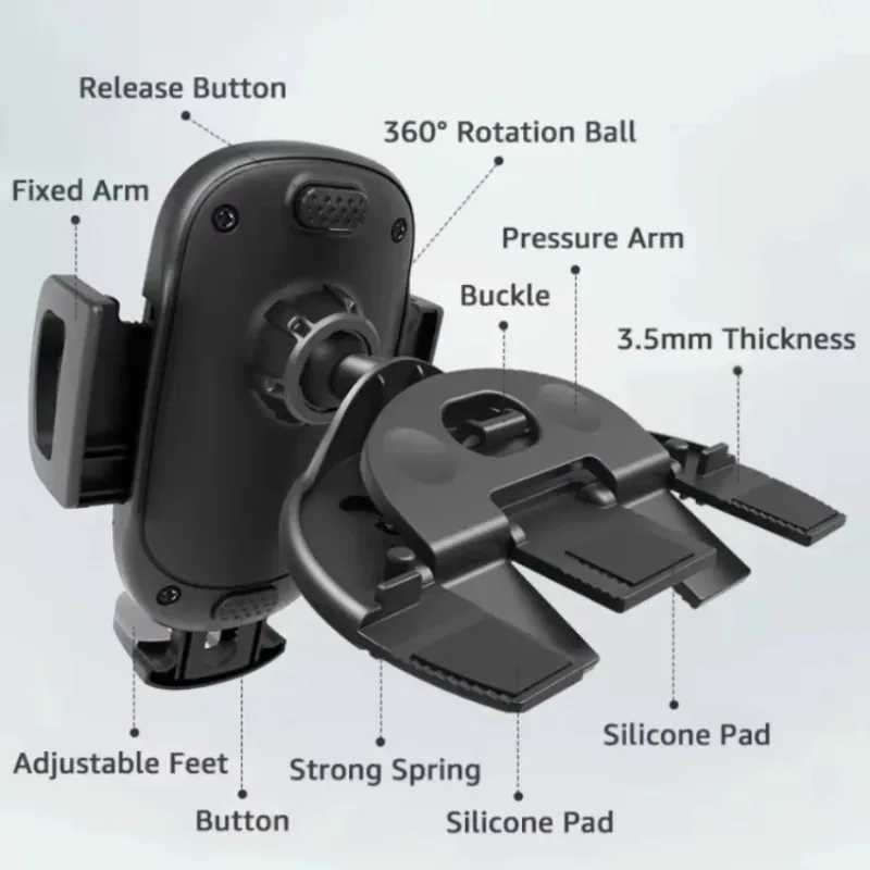 Universeller 360-Grad-Drehbarer Auto-CD-Schlitz-Telefonhalter mit Einhand-Bedienung für iPhone 12-17 Pro Max Samsung Xiaomi