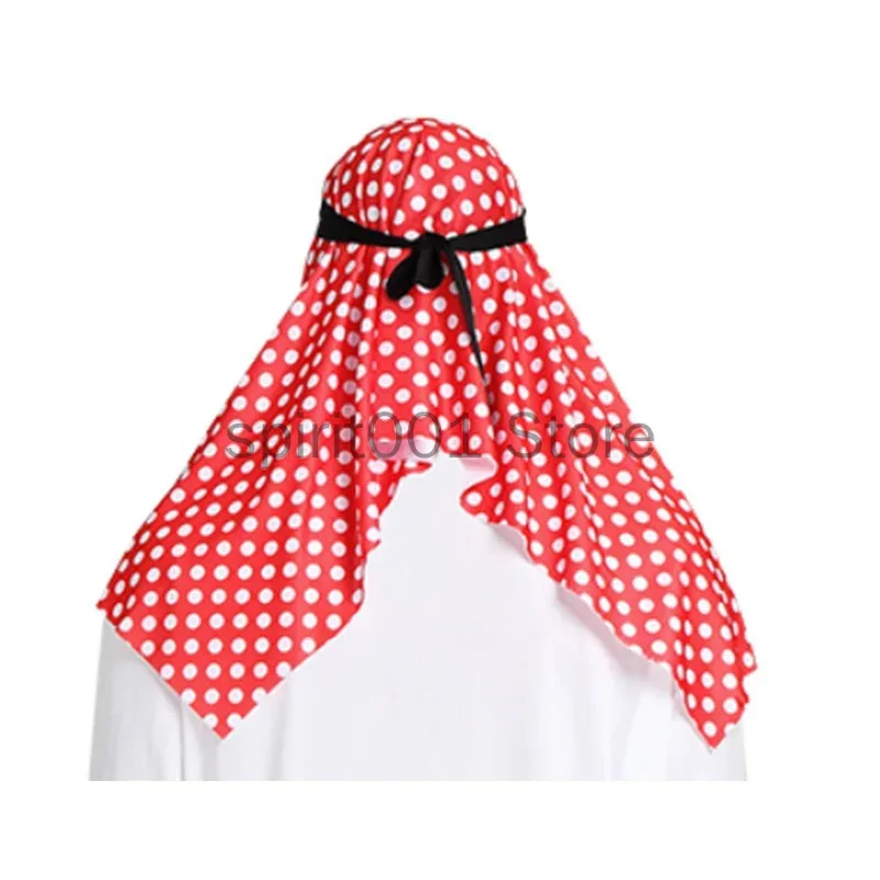 الكبار العربية الشيخ هالوين زي الشرق الأوسط الأمير العربي تأثيري الزي سلطان الأبيض رداء أحمر عقال حفلة بوريم
