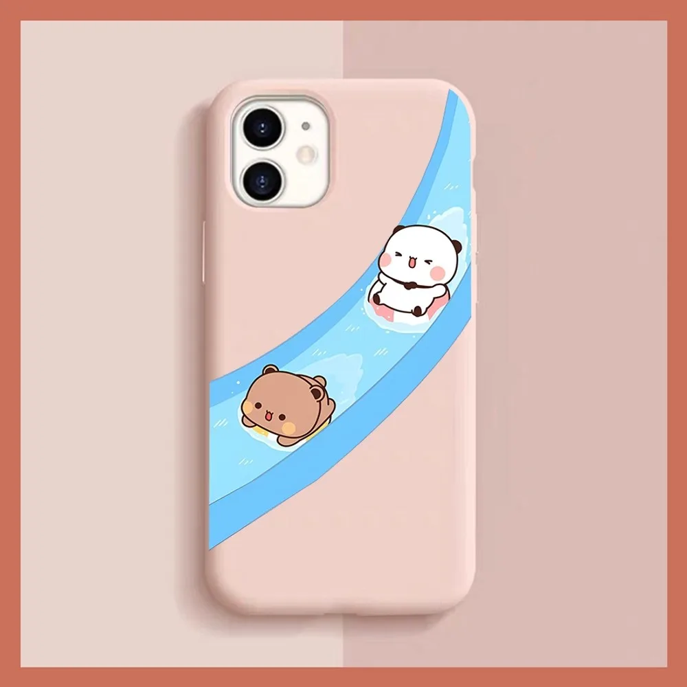 BuBu DuDu Cartoon Phone Case for iPhone 14 11 12 13 Mini Pro Xs Max 8 7 6 6S Plus X XR Solid Candy Color Case