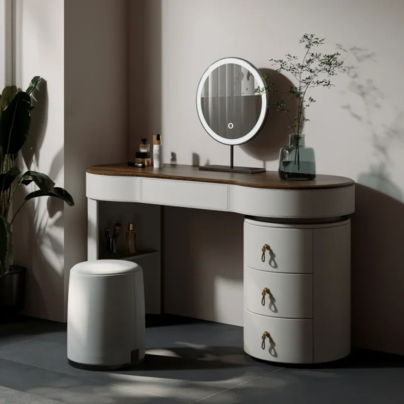 

Girls Baby Mirror Dresser Table Sets Waterprrof Nordic Storage Dressing Table Wood Women Coiffeuse De Chambre Bedroom Furniture