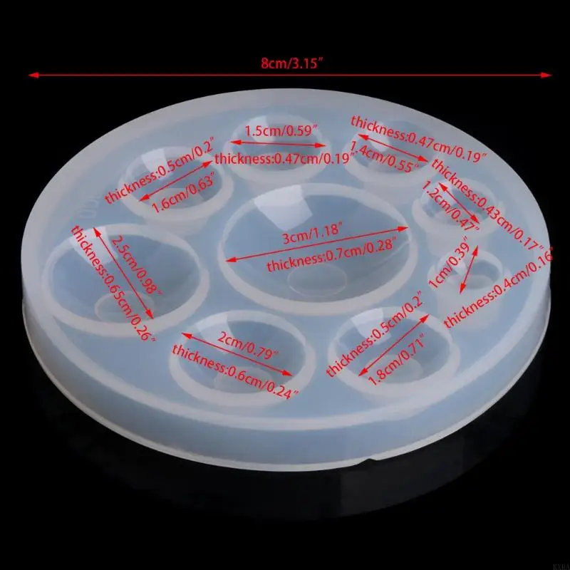 

KXRA Round Silicon Mold Resin Jewelry Necklace Pendant Mould Tools DIY Craft