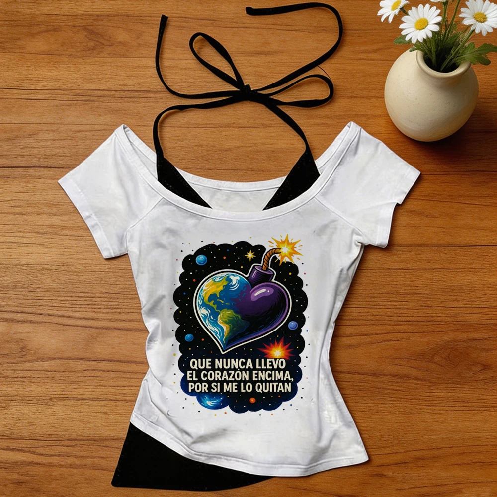 Extremoduro cropped top girl 2000s meme alternative  jojifuku japanese t shirt alternative  goth japan manga