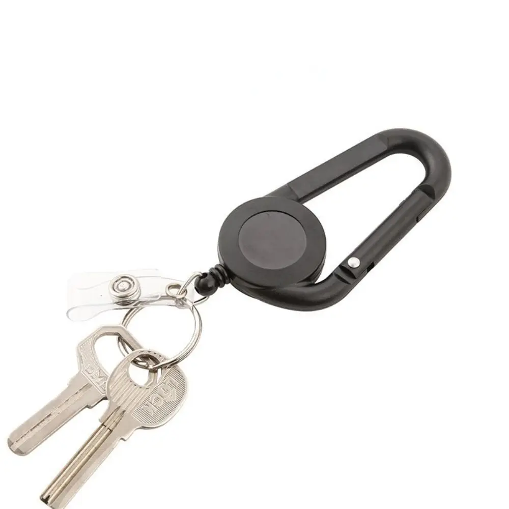 Student Transparent Outdoor Telescopic Anti Lost Badge Reel Clip Easy Pull Buckle Badge Holder Carabiner Keychain