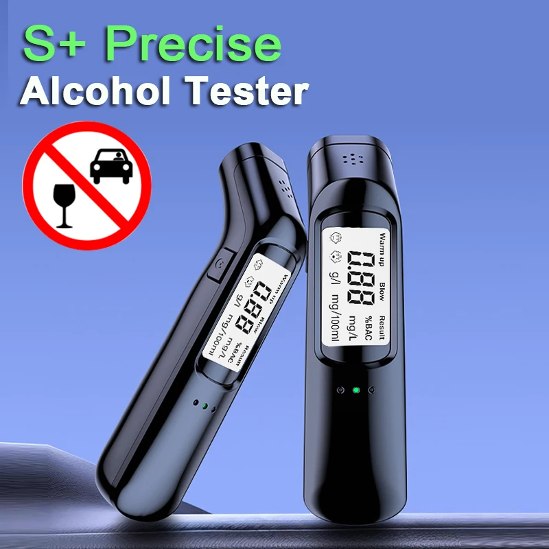 Non-Contact Breath Alcohol Detector Breathalyzer Rechargeable Portable LCD Digital Alcohol Diagnostic Tool Prevent Drunk Driving