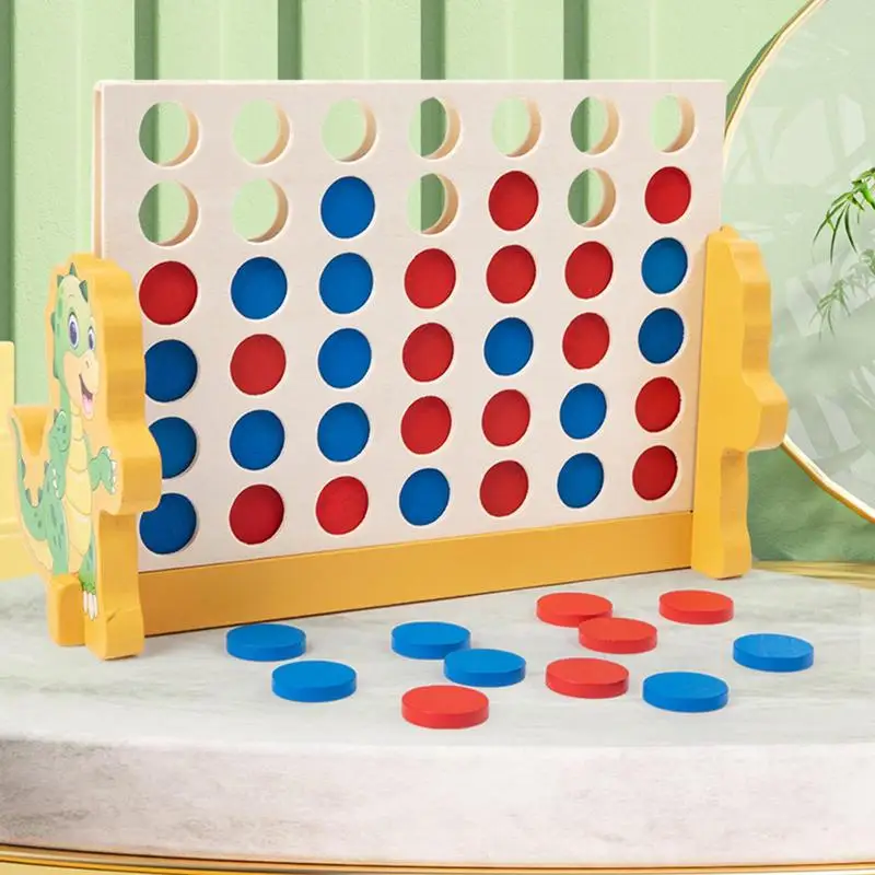 Houten Connect Bordspel Draagbare Line-Up 4 Game Classic Strategy Familie Leuk Speelgoed Hout Connect Spel Voor Kinderen En Volwassenen