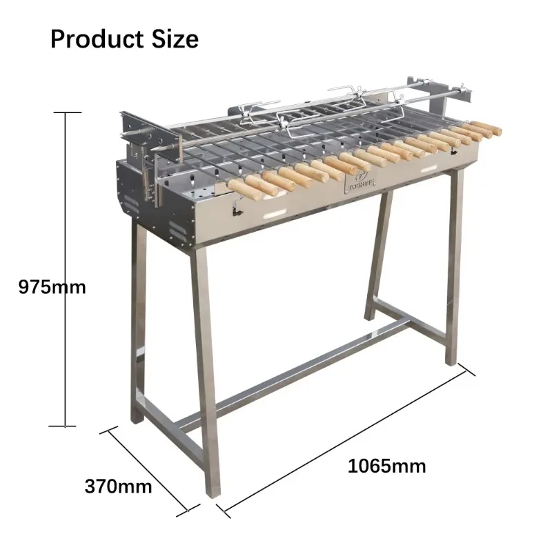High Cyprus Charcoal BBQ Grill Greek Cypriot Rotisserie Asador Portable Stainless Steel Automatic Trolley Premium for Food Use