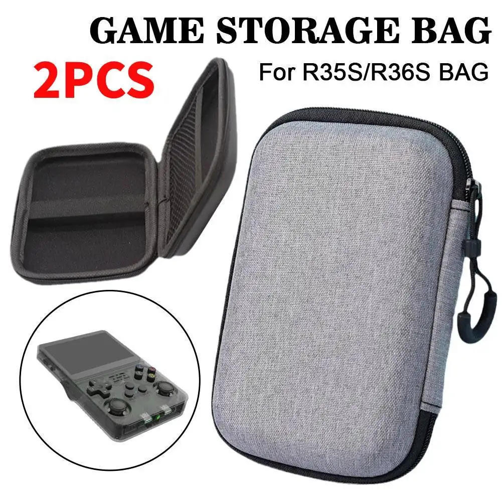 

2pcs Case For Handheld Video Game Bags Console For R36S R35S Case Anti-drop Pressure Carry Protection Bags 1pc Black 1pc Grey