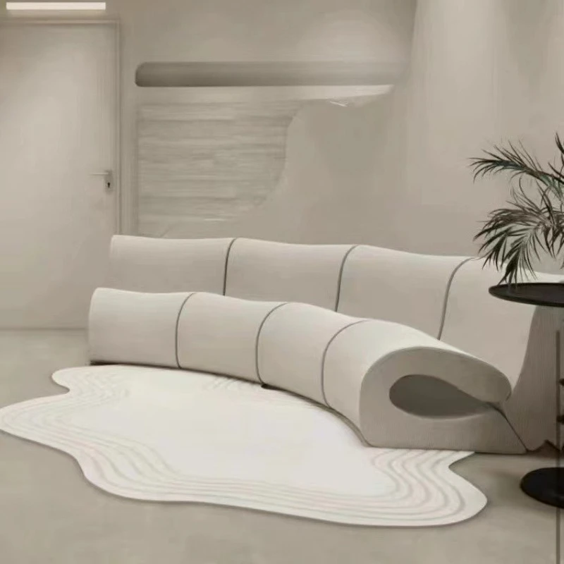 Water ripple corner sofa solid wood household Italian minimalist large apartment living room arc