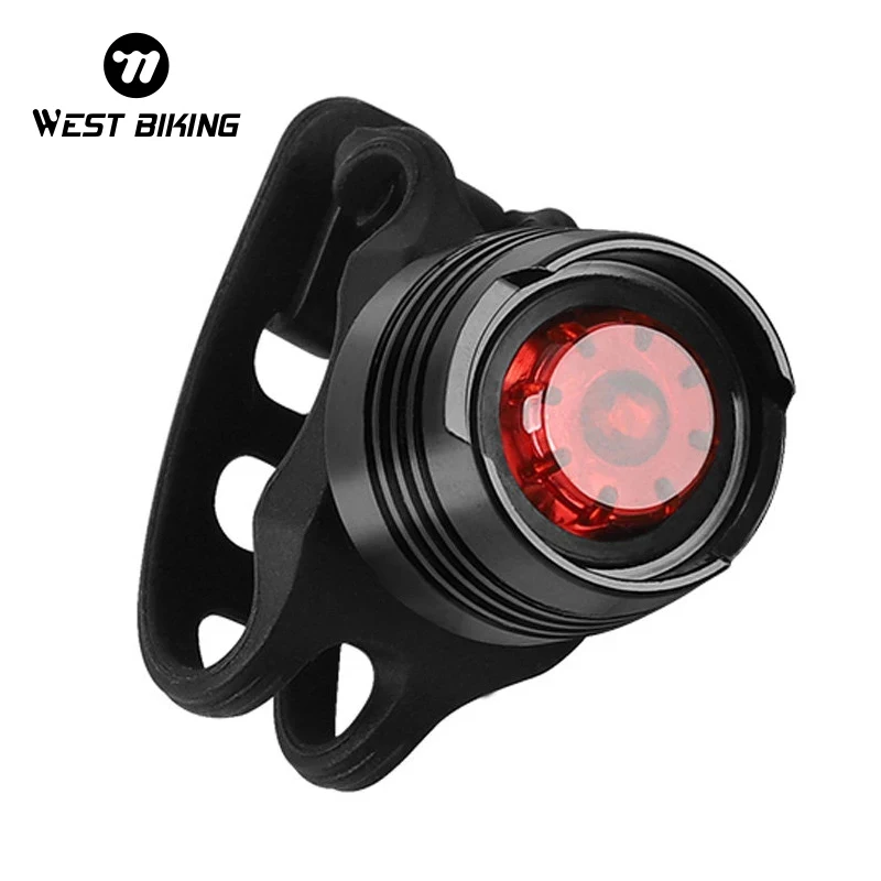 WEST BIKING Bicycle LED Rear Light Cycling Safety Warning High Visibility Taillights Moutain Bike Helmet Lights 3 Light Mode