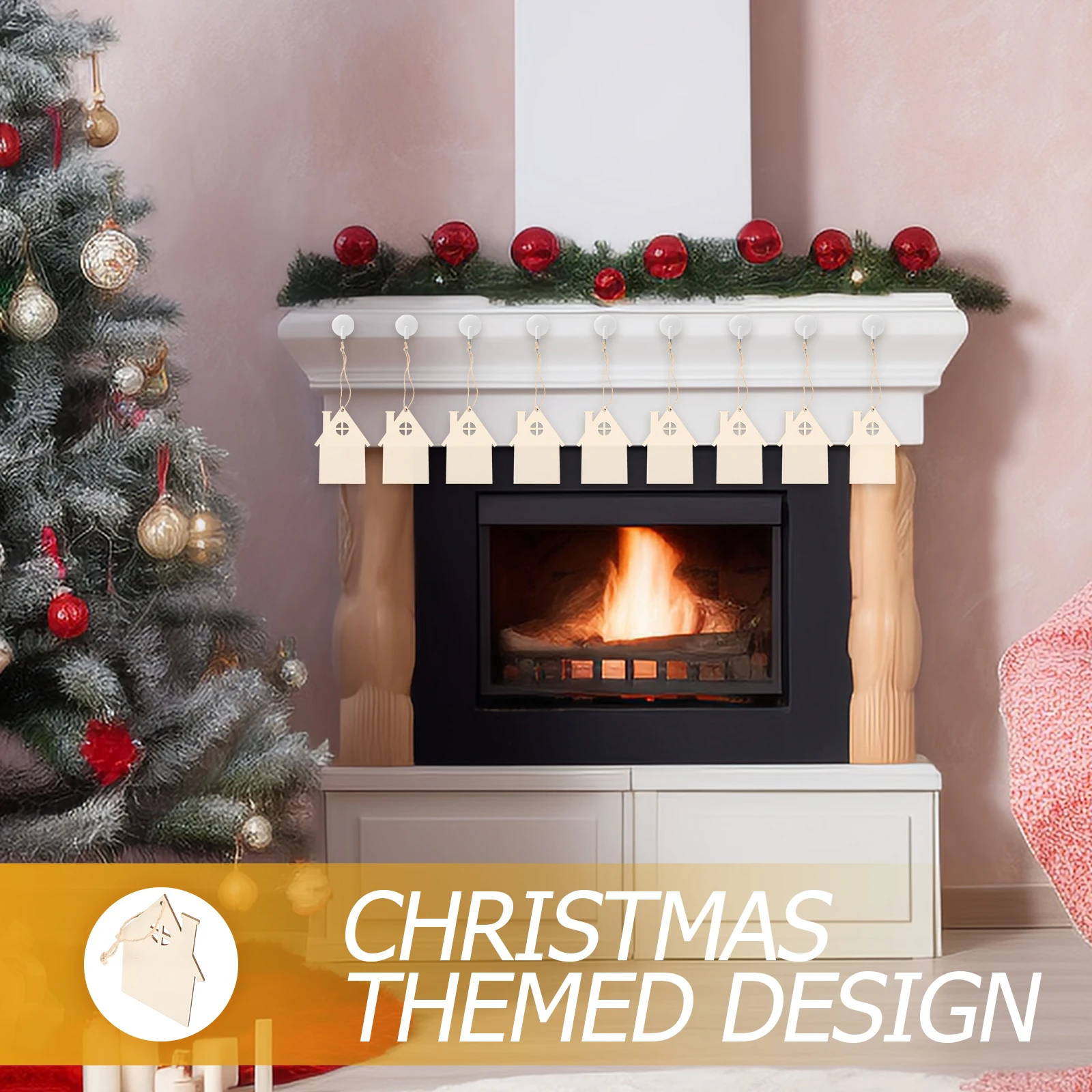 

20 Pcs Ornament Crafts Shaped Unfinished Wood Houses Mini Ornaments Crafting