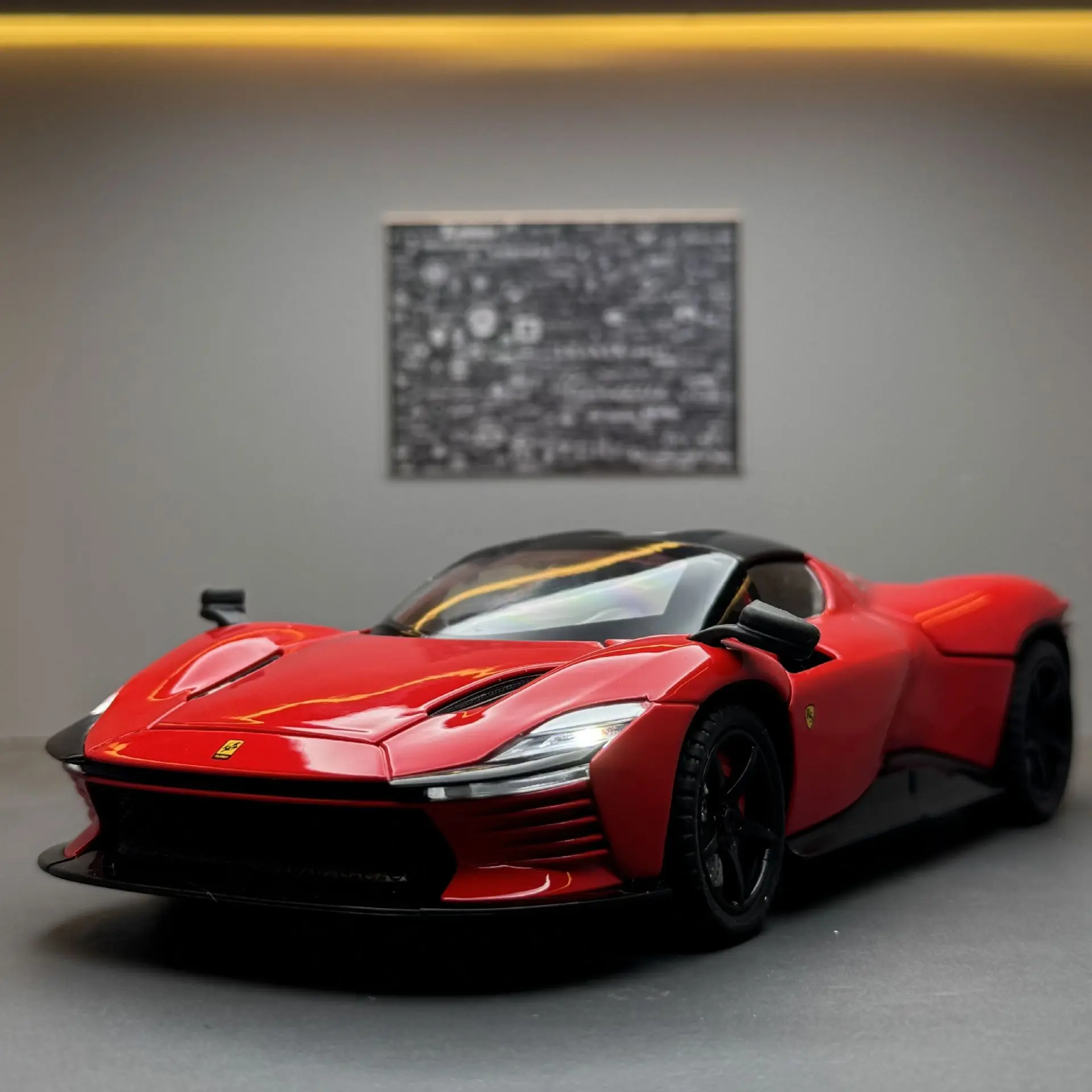 1:22 Ferrari SP3 voiture de sport Simulation alliage son lumière modèle de voiture tirer BackToy voiture ornement modèle cadeau pour enfants
