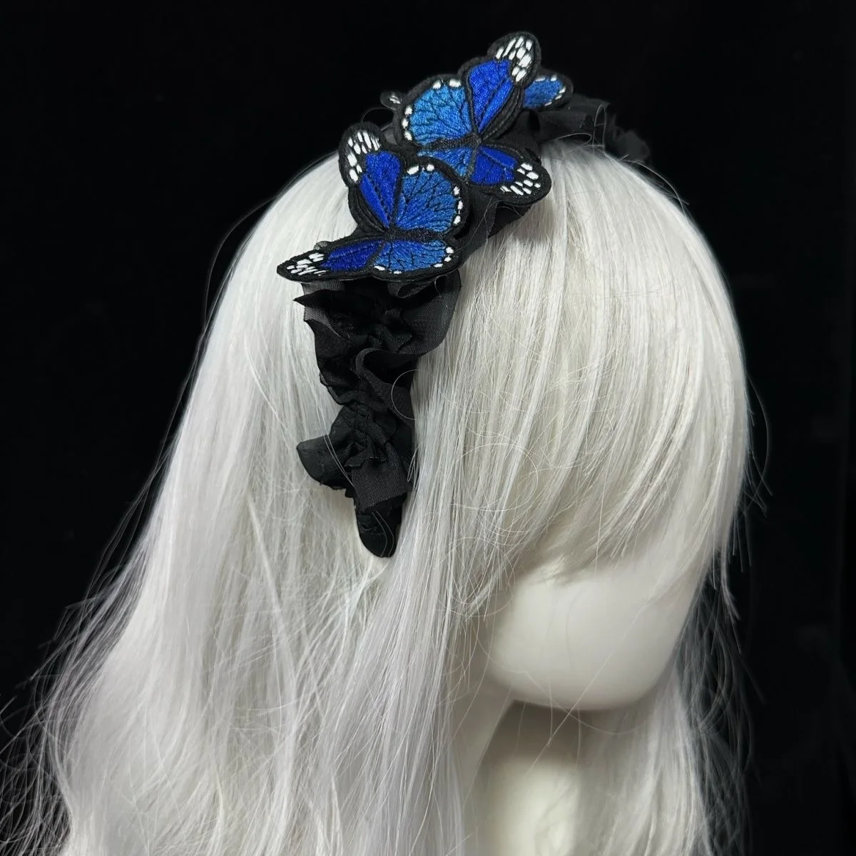 Lolita Butterfly Hair Hoop Y2K Harajuku Headband Bohemian Hair Band Colorful Headpiece for Party Wedding Christmas