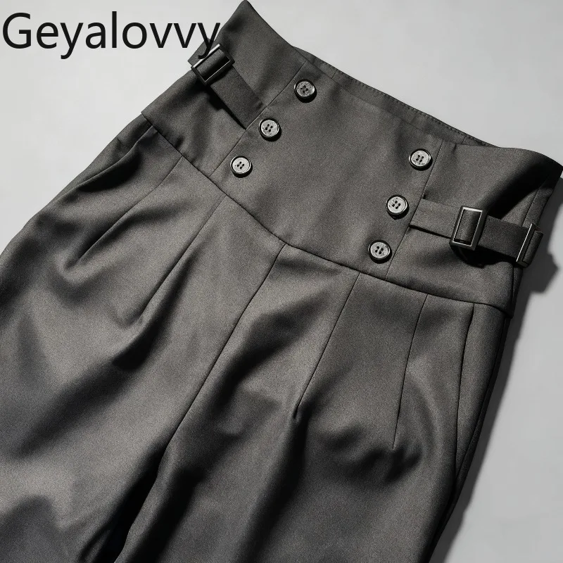 

Новые женские брюки в стиле Лолита на весну 2026: универсальные, с высокой талией, винтажные, в британском стиле, прямые, черные