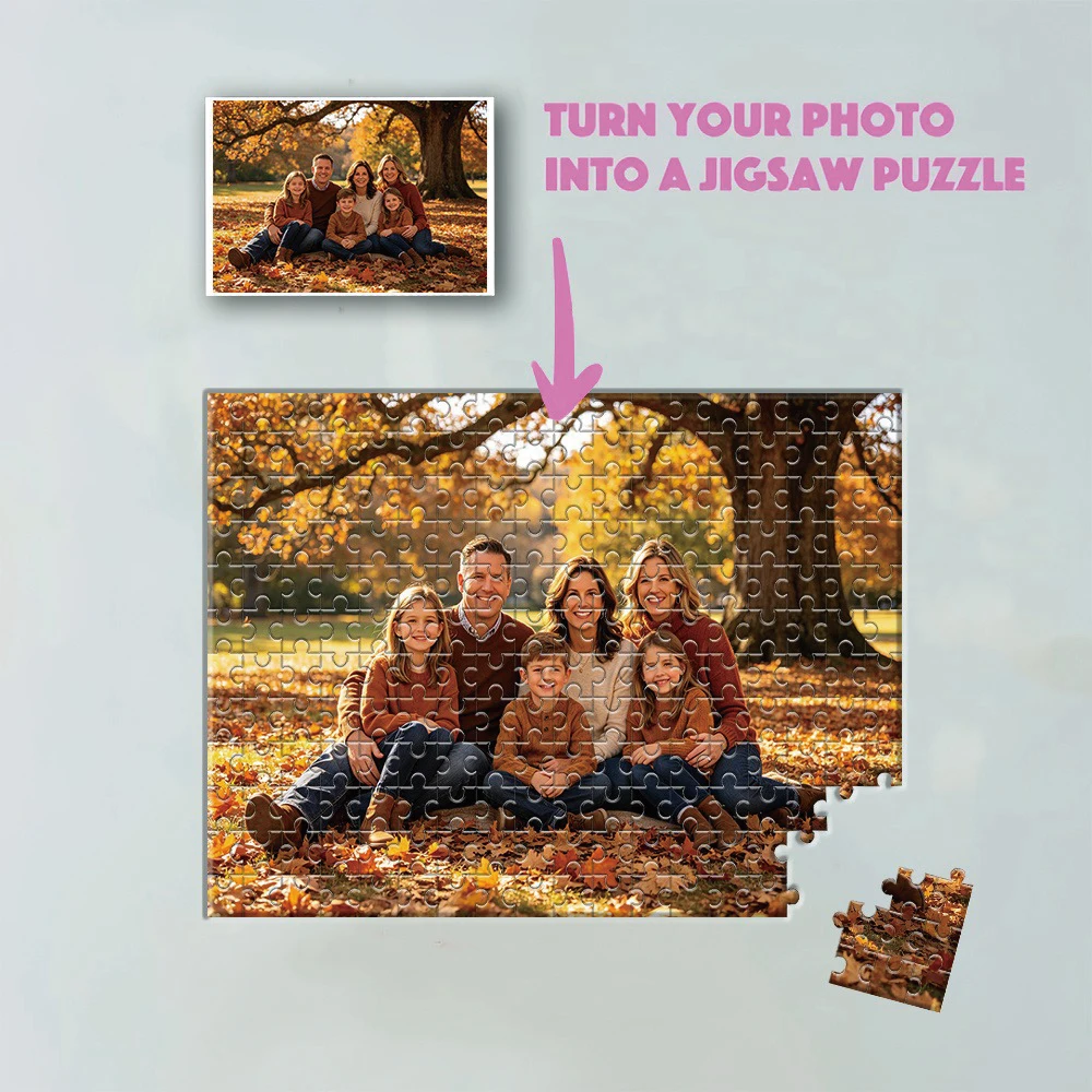 35/300/500/1000 Stück Personalisiertes Foto-Puzzle mit Unterwasser-Comic-Motiv aus Ihrem Foto, Individuelles Puzzle für Erwachsene, Foto-Puzzle