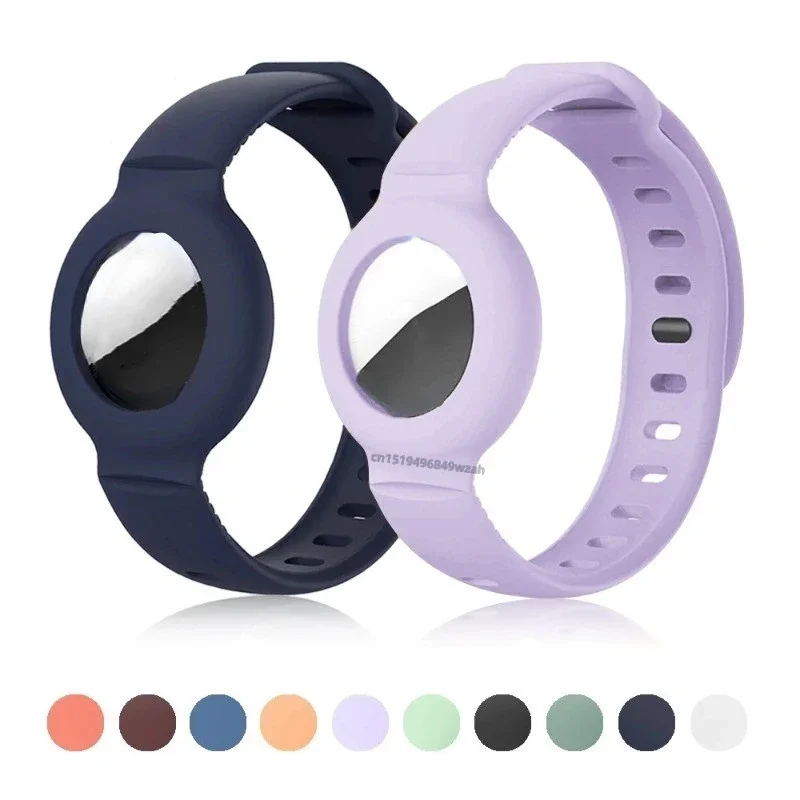 Case for Apple AirTag Silicone Strap Air Tag Anti-lost Bracelet Protective Cover for Kids Children Tracker Locator Watch Band