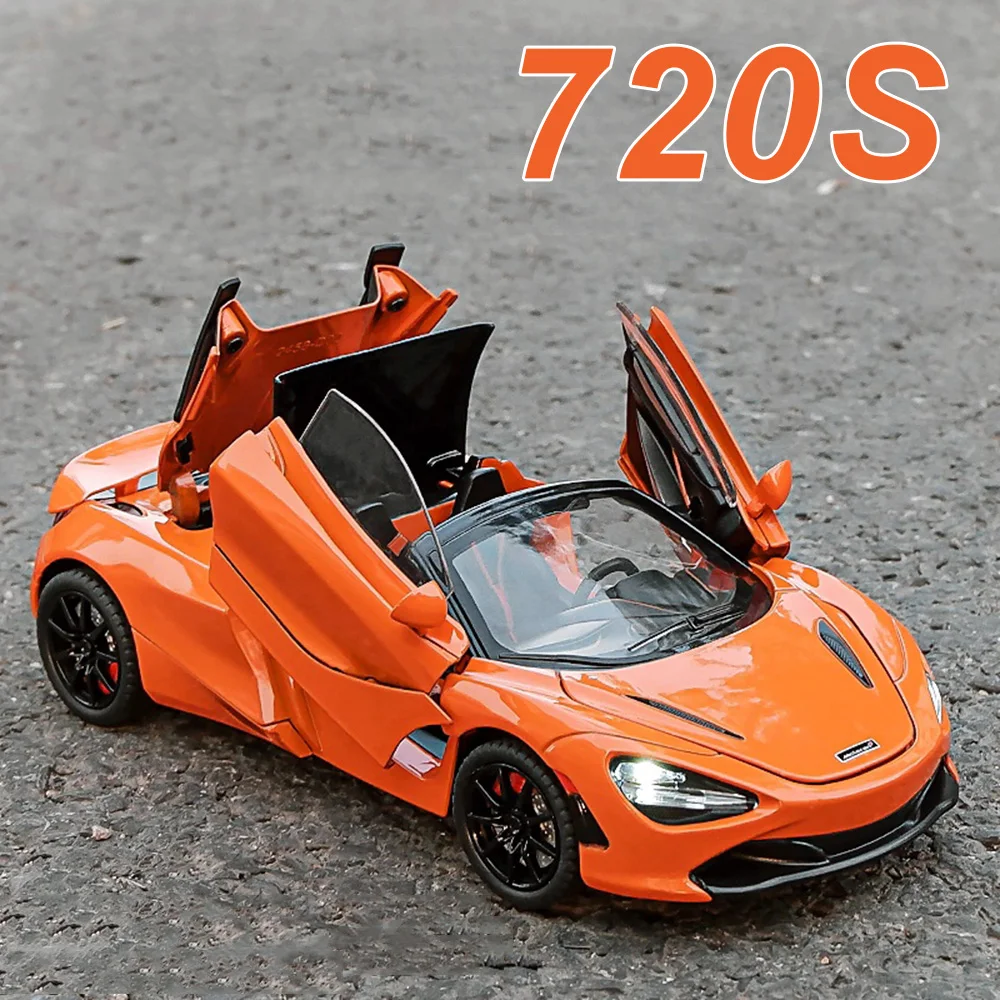 1:24 720S P1 alliage moulé sous pression modèle jouets voiture Absorption des chocs véhicules son lumière retirer portes voitures ouvertes enfants cadeau d'anniversaire