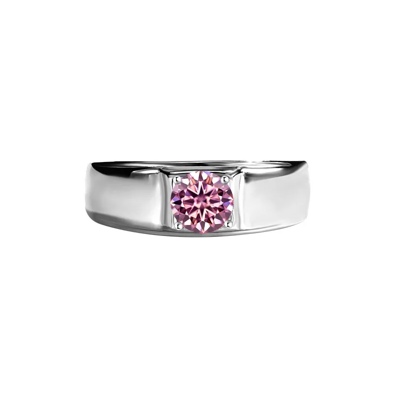 خواتم مويسانيتي فضية عالية الجودة للرجال، طراز كلاسيكي وبسيط للرجال، خواتم ألماس ناعمة