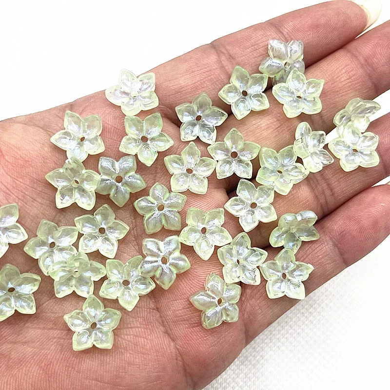 30 Stück 12mm Fünfblättrige Blumen-Lampwork-Perlenkappen Glas-Abstandhalterperlen für Schmuckherstellung DIY-Zubehör Haarnadeln – Detail 13