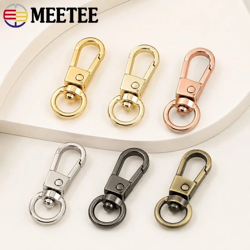 20-50 Piezas Mosquetón Giratorio Metálico de 8mm con Cierre de Seguridad para Bolsos, Cinturones, Collares de Perro, Correas y Accesorios de Bricolaje