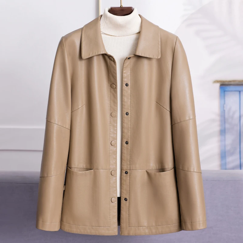 Elegant Faux Sheepskin Coat for Women Outerwears Faux Leather Jackets Female Top