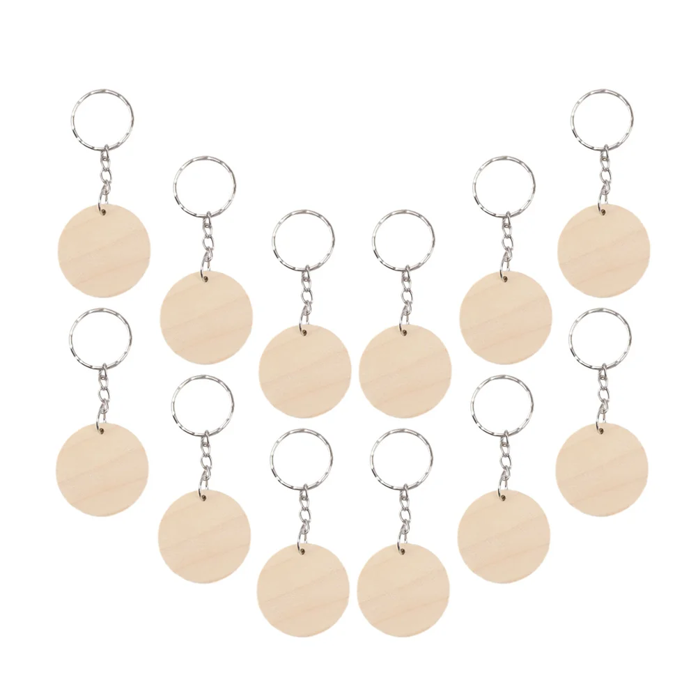 

Blank Wooden Discs Keychain Diy Unfinished Round Wood Pieces For Key Rings Craft Supplies Decorative Pendants Home Decor