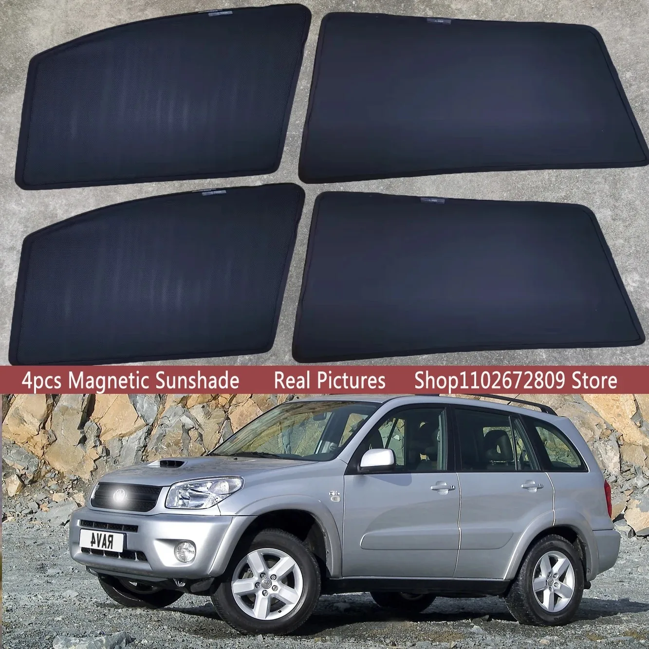 

Magnetic Car Sunshade Shield Front Windshield Frame Curtain Sun Shades For Toyota RAV4 RAV 4 XA20 XA 20 2001 - 2005 Accessories