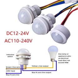 Interruptor De Luz Sensor Automático, LED PIR Sensor De Movimento Infravermelho, Mini LED, Luz Noturna Sensível, Interior e Exterior, AC110-240V