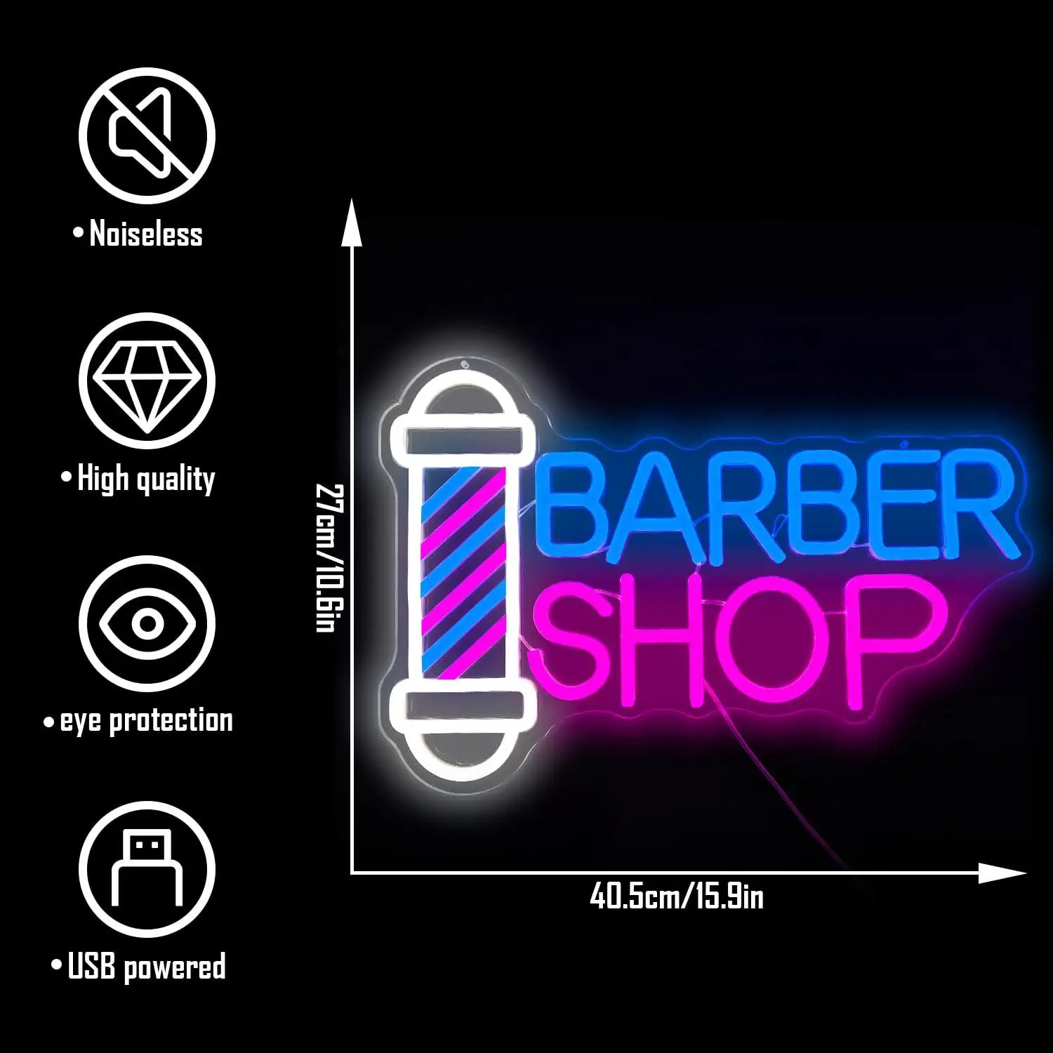 Barber Shop Neon Sign USB Dimmable LED Light for Hair Salon Business Store Wall Decor Open Sign Art Light Neon Billboard Gifts