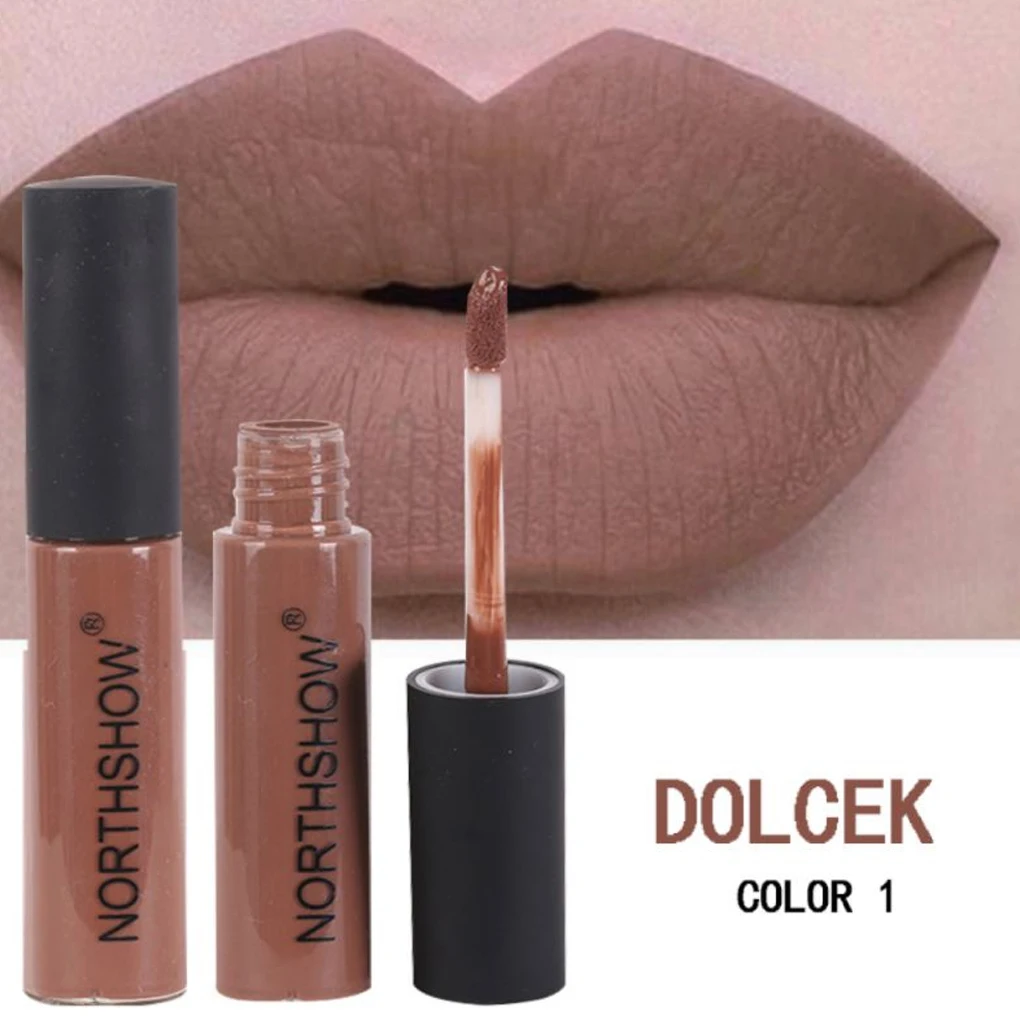 Naakt Romige Semi Matte Lipgloss Waterdichte Langdurige Vochtige Lipgloss Voller Vloeibare Lipstick Lippen Tattoo Make-Up rouge