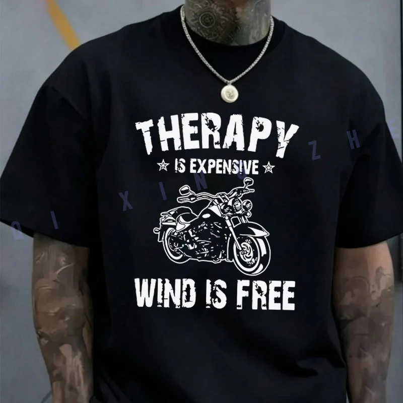 

Riding Motorcycle Graphic Men's T-shirt Summer Cotton Short Sleeved Casual Basic TShirt Round Neck Unisex Tops