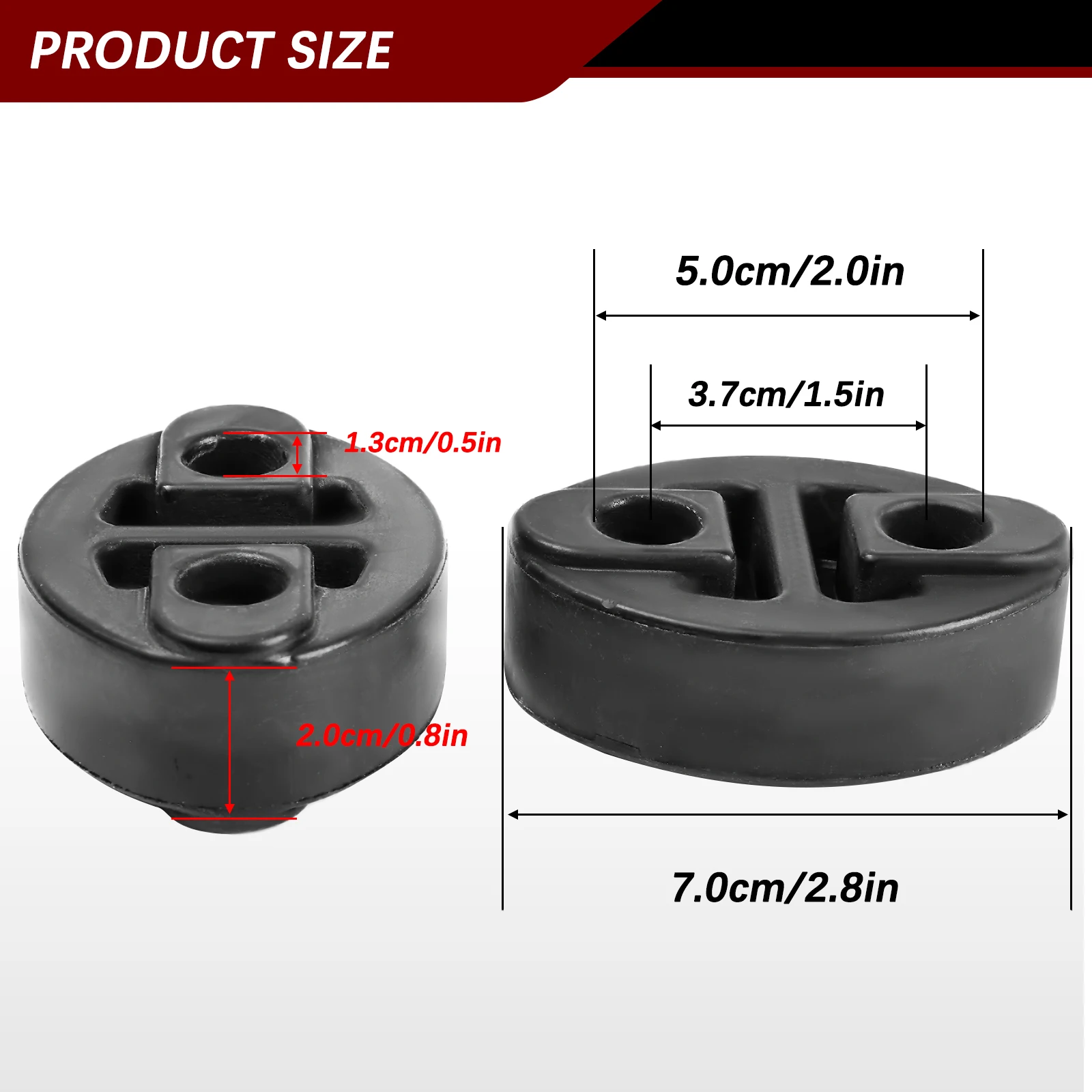 2pcs Rubber Mount Bracket Hangers For Auto Muffler Exhaust Tail Pipe for Lexus Citroen C1 Peugeot 107 108 Toyota Car Accessories view 2