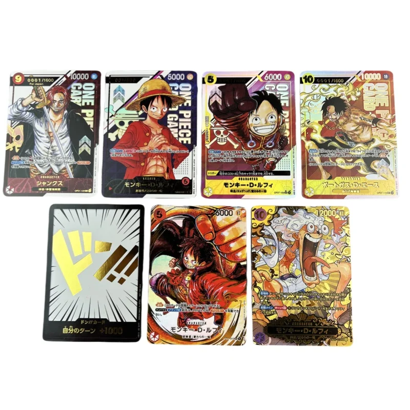 One Piece Flash Card Monkey D Luffy Roronoa Zoro Shanks Diy Refractive Hot Stamping Anime Peripheral Game Collection Card Gifts