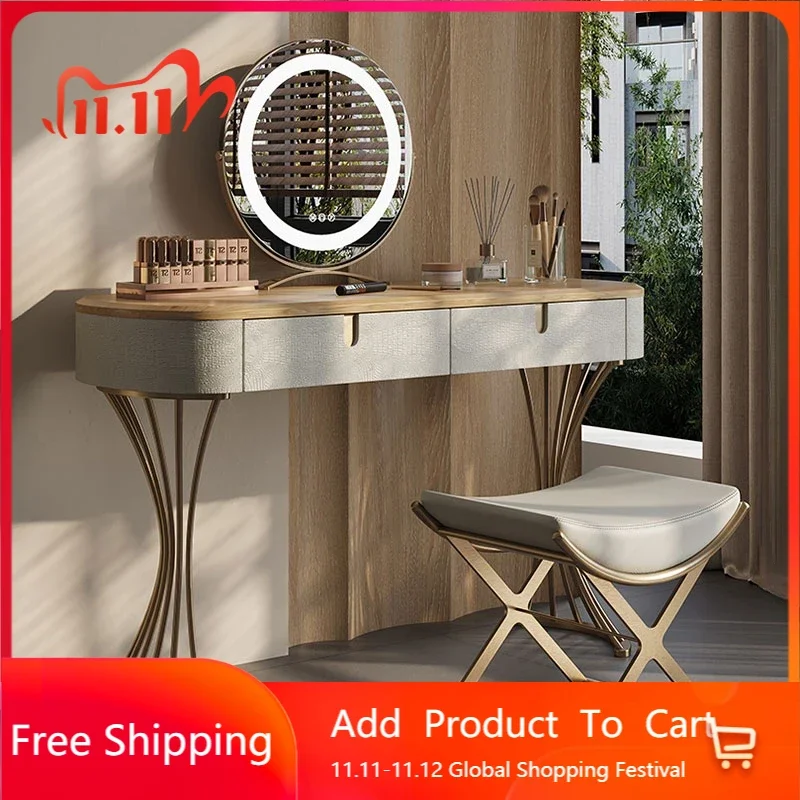 

Modern Drawer Organizer Dressing Table Nordic Chair Makeup Mirrors Dressers Make Up Women Tocador Maquillaje Bedroom Furniture