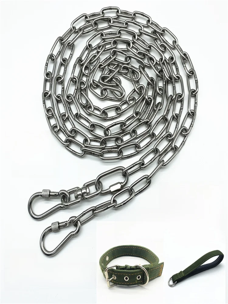 Thickened 304 Stainless Steel Dog Leash for Walking Medium to Large Dogs Traction Rope Dog Chain Iron Chain Dog Tie Rope