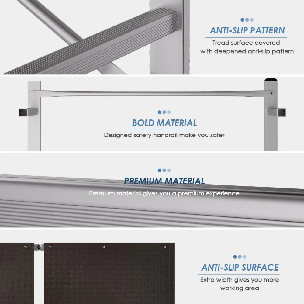 Échafaudage pliable en aluminium, échelle d'échafaudage portable, plate-forme de travail d'échafaudage, tour d'échafaudage, banc de travail de tabouret d'échelle